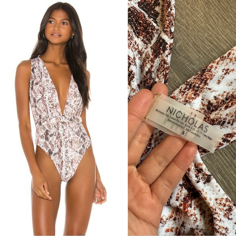 Nicholas Brown and White Pintuck one piece-size S - NWT